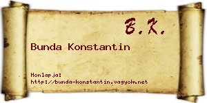 Bunda Konstantin névjegykártya
